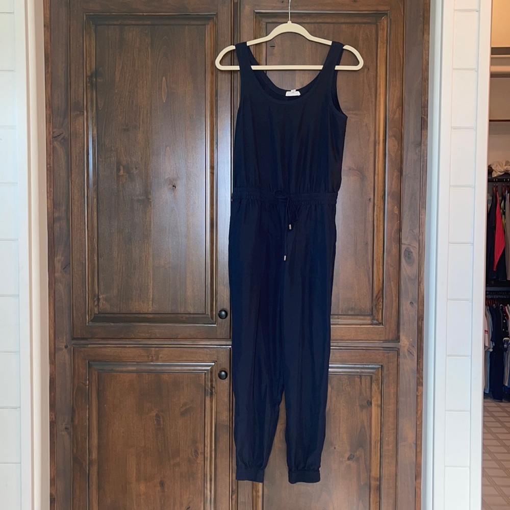 a loves a navy blue tank romper